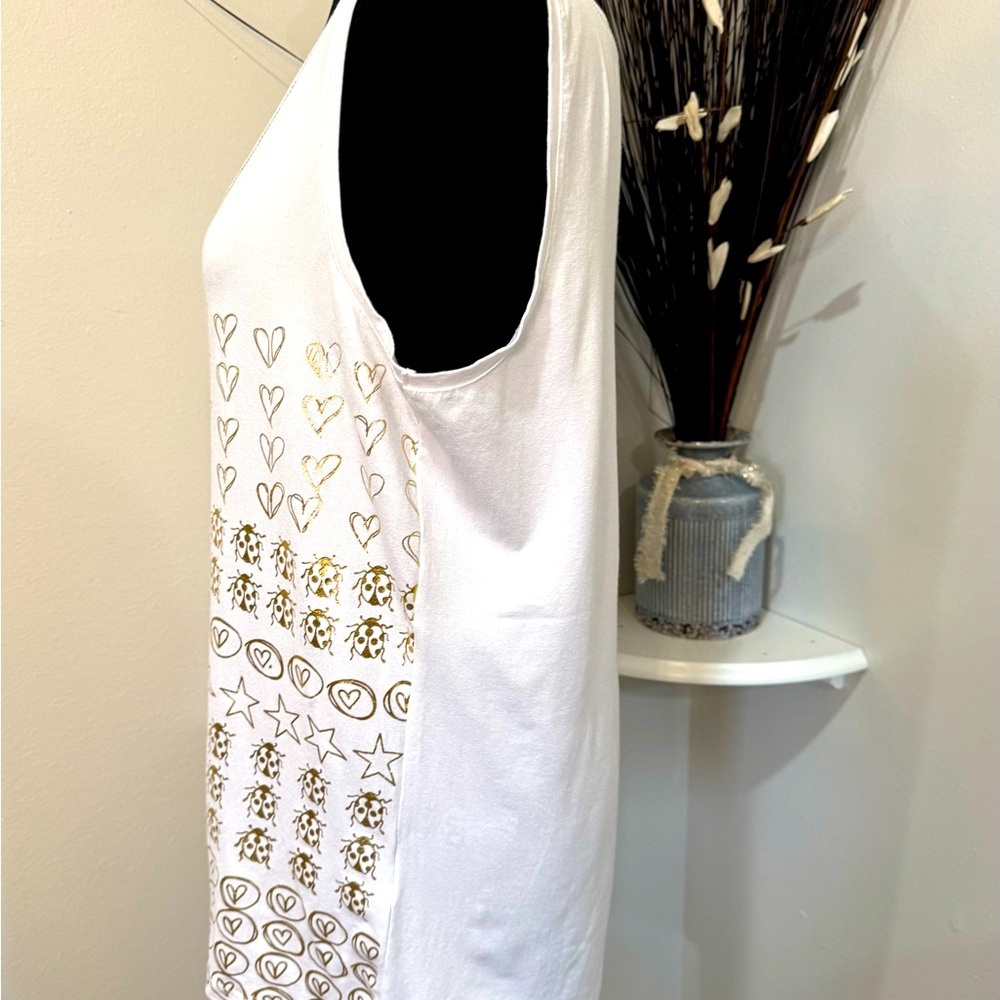 Jane and John whimsical gold designs sleeveless shirt in size Large. NWT - Picture 3 of 9